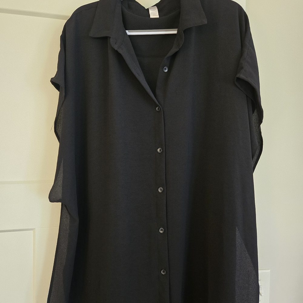 Freshwater Back Women’s Swim Coverup Button-Front Tunic 1X